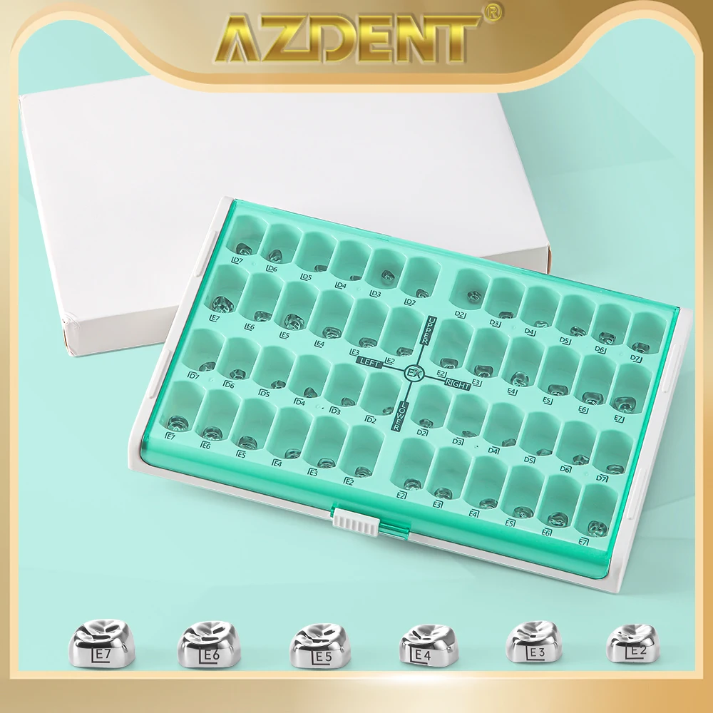 48 Pcs AZDENT Dental Primary Molar Crown Teeth Preformed Stainless Steel Temporary Crowns Kit Kids Pediatric Dentistry Supply
48 Pcs AZDENT Dental Primary Molar Crown Teeth Preformed Stainless Steel Temporary Crowns Kit Kids Pediatric Dentistry Supply