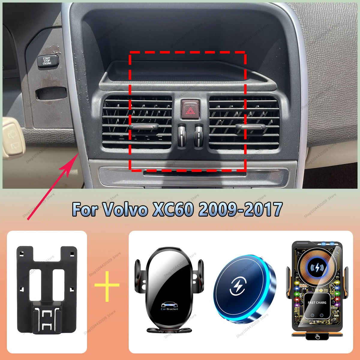 For Volvo XC60 2009-2017 Smart car phone holder Mount Automatic Locking Cell Phone Vehicle-Specific Charging Holder
For Volvo XC60 2009-2017 Smart car phone holder Mount Automatic Locking Cell Phone Vehicle-Specific Charging Holder