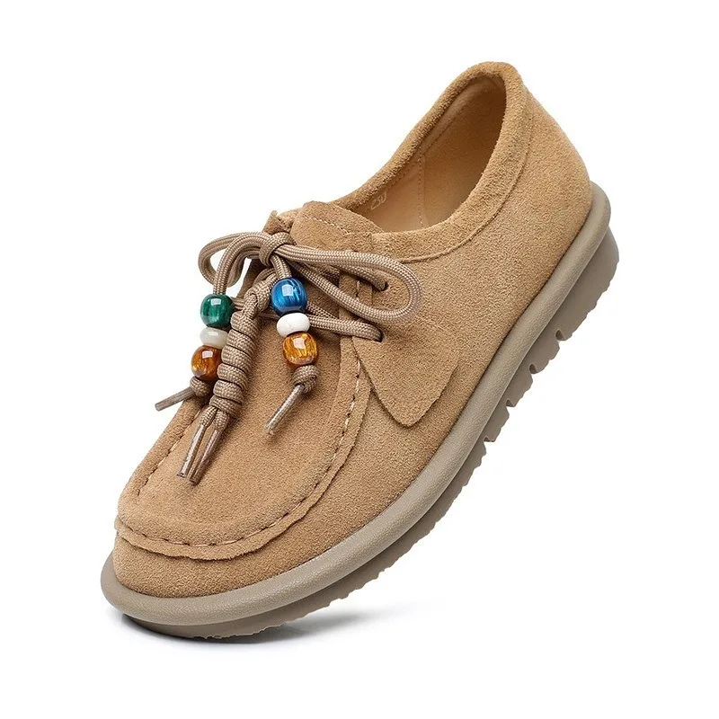 Новые туфли телесного цвета на мягкой подошве в стиле ретро с перекрестным ремешком на плоской подошве, весенне-осенние повседневные женские туфли из коровьей замши, большой размер 43, одинарные туфли
Новые туфли телесного цвета на мягкой подошве в стиле ретро с перекрестным ремешком на плоской подошве, весенне-осенние повседневные женские туфли из коровьей замши, большой размер 43, одинарные туфли