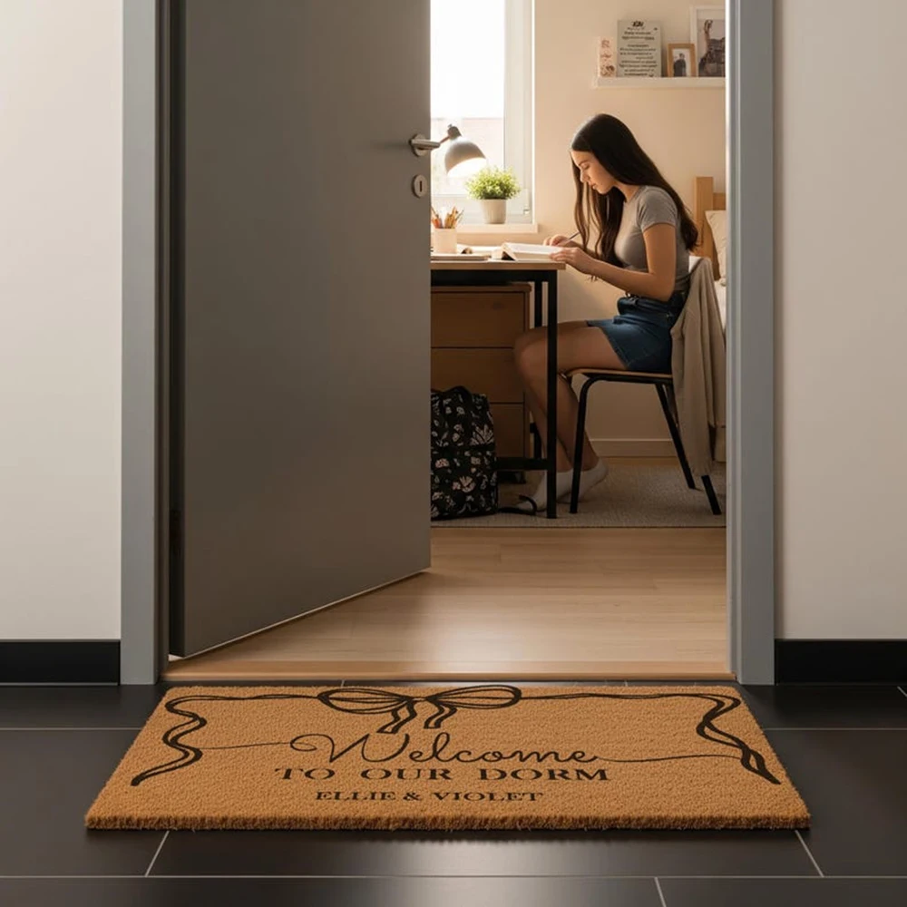 Personalized Doormat Rug Custom Coquette Bow Print Anti Slip Guest Room Dorm Carpet Home Decor Housewarming Gift
Personalized Doormat Rug Custom Coquette Bow Print Anti Slip Guest Room Dorm Carpet Home Decor Housewarming Gift