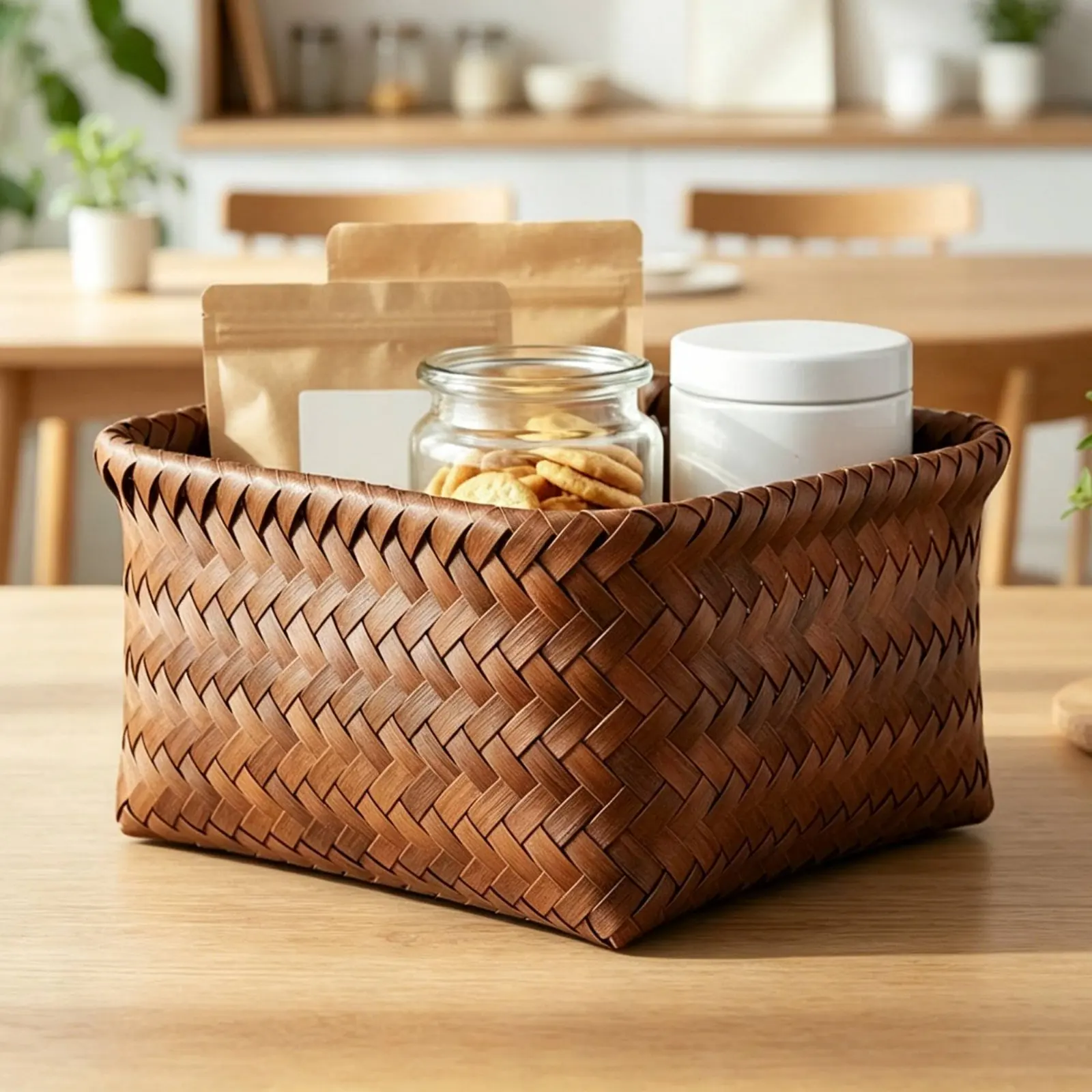 Rattan Design Storage Basket with Lid Stackable Design Imitation Rattan Clothes Hamper Woven Storage Bin with Handles for Closet
Rattan Design Storage Basket with Lid Stackable Design Imitation Rattan Clothes Hamper Woven Storage Bin with Handles for Closet