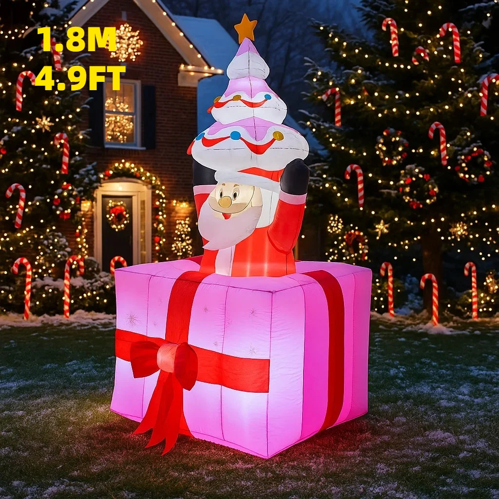 1.8M/5.9FT Inflatable Santa Claus with Christmas Tree Gift Box Lights LED Home Decorations Toys Yard Xmas Supplies Holiday Decor
1.8M/5.9FT Inflatable Santa Claus with Christmas Tree Gift Box Lights LED Home Decorations Toys Yard Xmas Supplies Holiday Decor