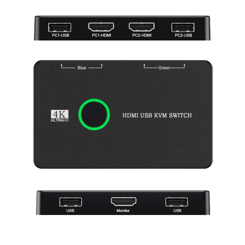 USB KVM Switch HDMI 2 Port Box USB 4K HDMI Switch for 2 Computers Share Keyboard Mouse Printer USB Swltch Splitter Windows Mac
USB KVM Switch HDMI 2 Port Box USB 4K HDMI Switch for 2 Computers Share Keyboard Mouse Printer USB Swltch Splitter Windows Mac