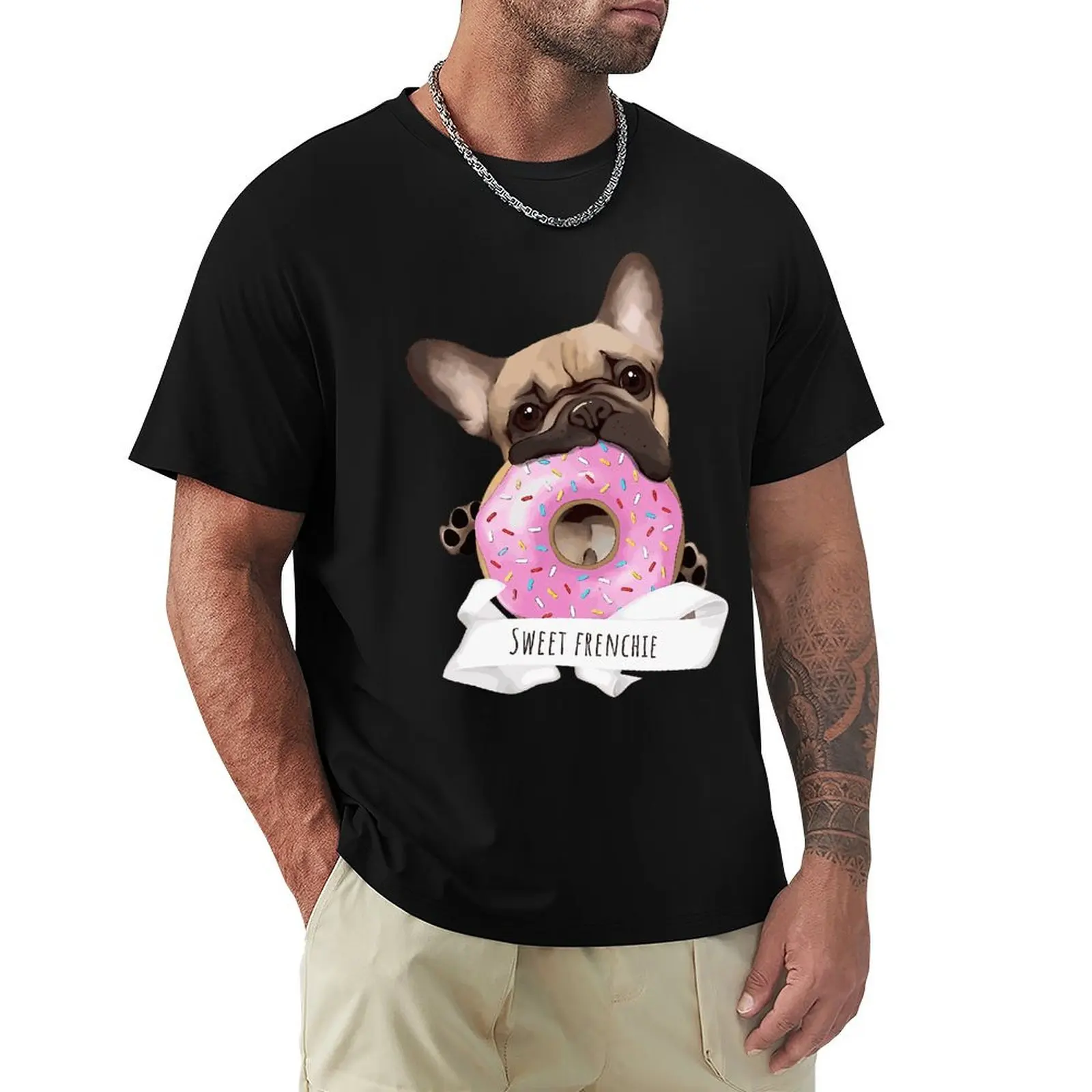 French Bulldog Lovers, Sweet Frenchie with Pink Donuts T Shirt Harajuku Short Sleeve T-shirt 100% Cotton Graphics Tshirt Tops
French Bulldog Lovers, Sweet Frenchie with Pink Donuts T Shirt Harajuku Short Sleeve T-shirt 100% Cotton Graphics Tshirt Tops