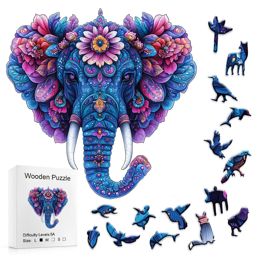 Vibrant Floral Elephant Wooden Puzzle with Uniquely Shaped Pieces
Vibrant Floral Elephant Wooden Puzzle with Uniquely Shaped Pieces