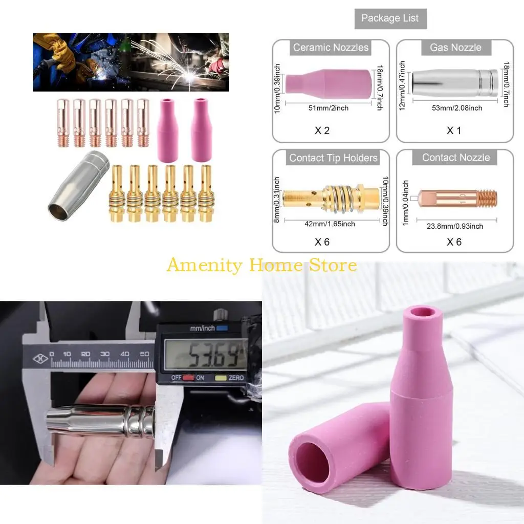 F26C 15Pcs Tip Holder Ceramic Nozzle Contact Tips Gas Welding Torch Consumables 1mm
F26C 15Pcs Tip Holder Ceramic Nozzle Contact Tips Gas Welding Torch Consumables 1mm