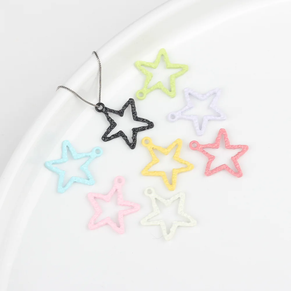100pcs Vintage Macaron Color Pendant Charms Diy Star Hollow Pendants Necklace Earrings Connectors Handmade Jewelry Making
100pcs Vintage Macaron Color Pendant Charms Diy Star Hollow Pendants Necklace Earrings Connectors Handmade Jewelry Making