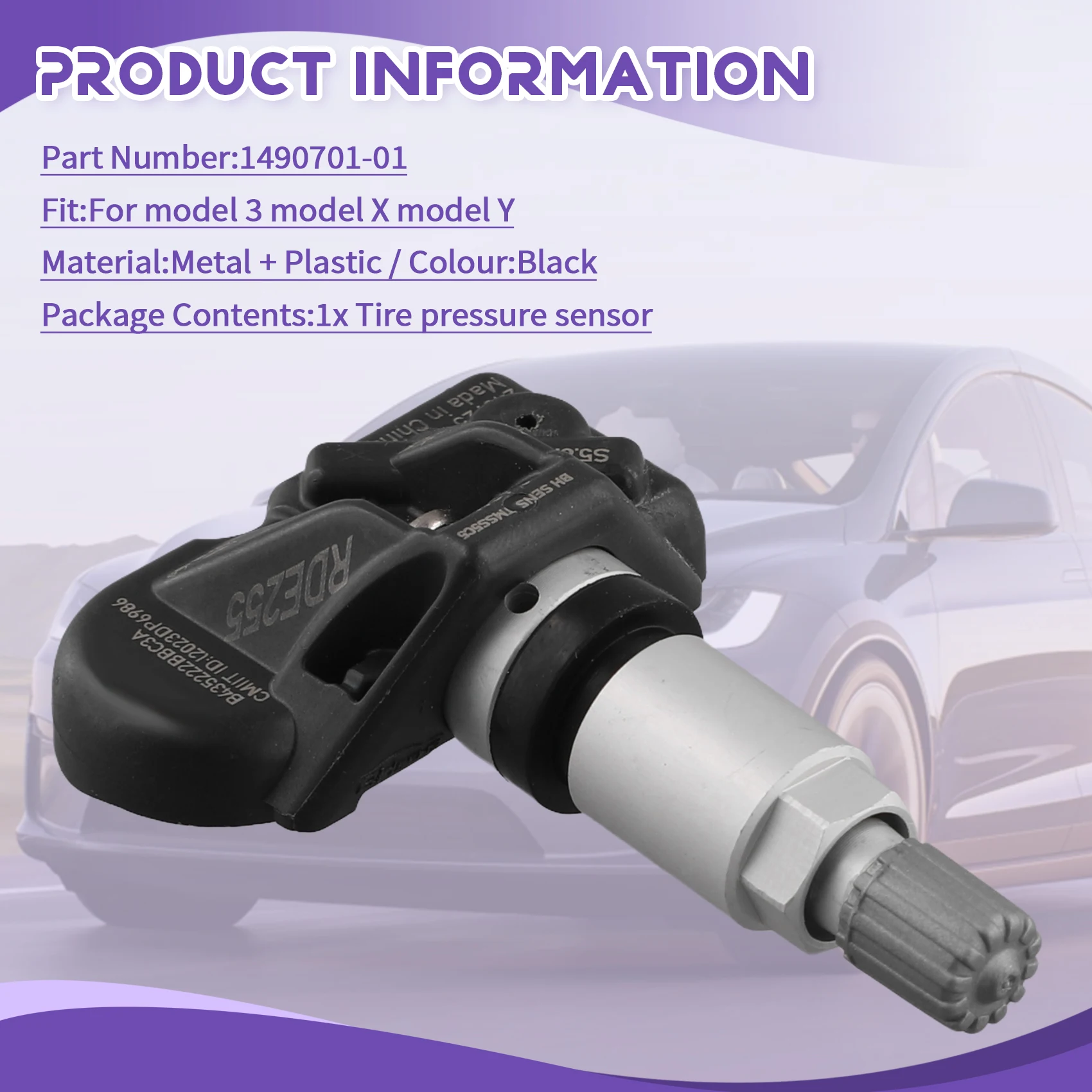 A80X-Bluetooth Tire Pressure Sensor 1490701-01 Tire Pressure Sensor For Tesla Model3 Modex Modey
A80X-Bluetooth Tire Pressure Sensor 1490701-01 Tire Pressure Sensor For Tesla Model3 Modex Modey