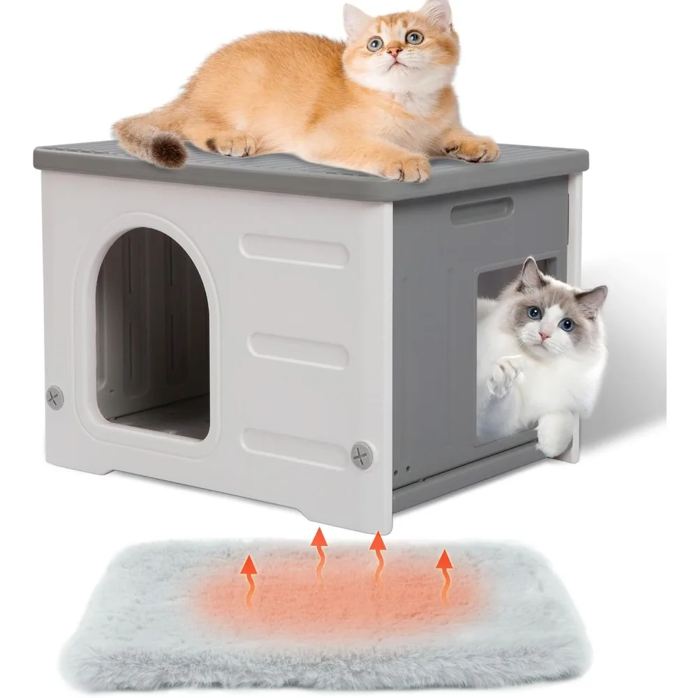 Plastic Cat House Outdoor with Escape Door, Waterproof Feral Cat House Outdoor Indoor, Sturdy Cat House for Outdoor Cats with C
Plastic Cat House Outdoor with Escape Door, Waterproof Feral Cat House Outdoor Indoor, Sturdy Cat House for Outdoor Cats with C