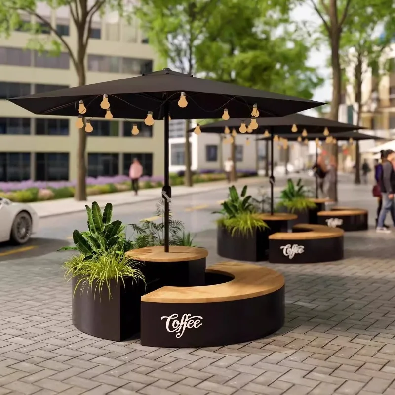 Outdoor wrought iron table and chair flower box combination with round card seat table and chair flower slot seat
Outdoor wrought iron table and chair flower box combination with round card seat table and chair flower slot seat