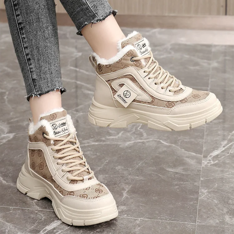 Модные зимние высокие кроссовки для женщин, повседневные ботильоны на платформе, большие размеры, Zapatillas Mujer, зимние ботинки на шнуровке для женщин
Модные зимние высокие кроссовки для женщин, повседневные ботильоны на платформе, большие размеры, Zapatillas Mujer, зимние ботинки на шнуровке для женщин