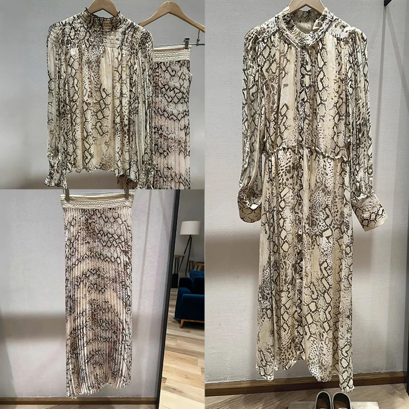 n Sle Snake Skin Pattern Stand Collar Pullover irt Skirt Dr Women's Loose Fit Long Sve Breathable Skin-Friendly
n Sle Snake Skin Pattern Stand Collar Pullover irt Skirt Dr Women's Loose Fit Long Sve Breathable Skin-Friendly