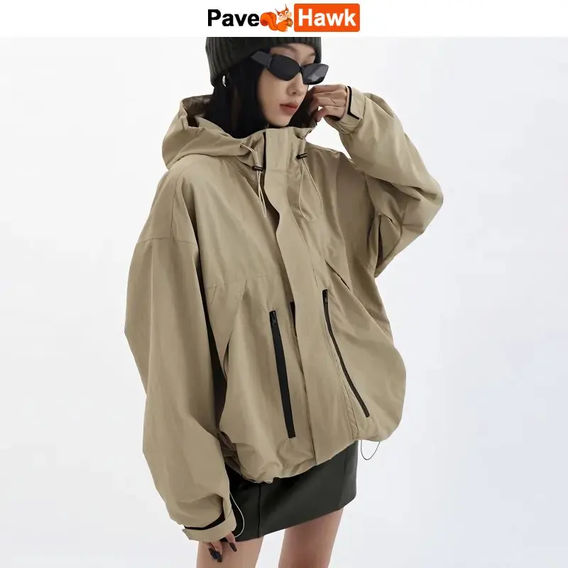 Spring Women Sports Jackets Unisex Loose Multi Zipper Hooded Windbreaker Drawstring Bomber Coat Vintage Cargo Jackets New Autumn
Spring Women Sports Jackets Unisex Loose Multi Zipper Hooded Windbreaker Drawstring Bomber Coat Vintage Cargo Jackets New Autumn