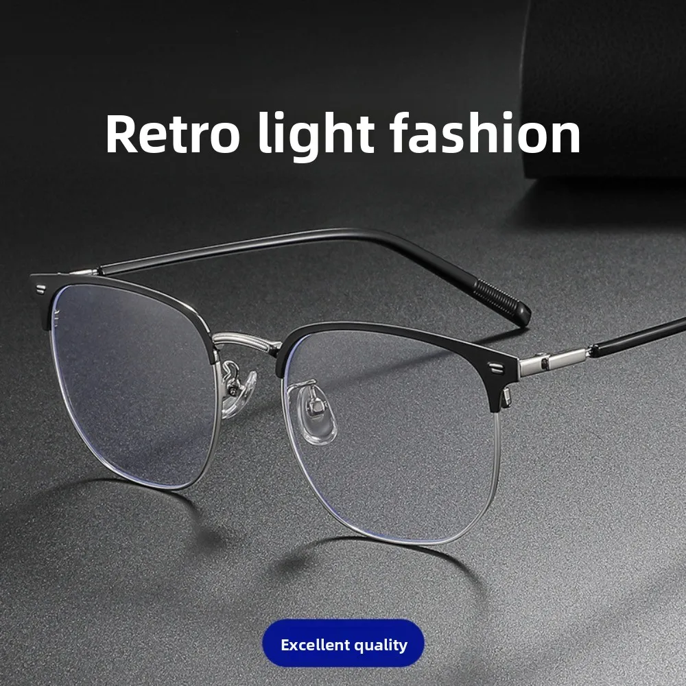 Retro eyebrow frame half frame myopia glasses men and women high quality metal frame
Retro eyebrow frame half frame myopia glasses men and women high quality metal frame