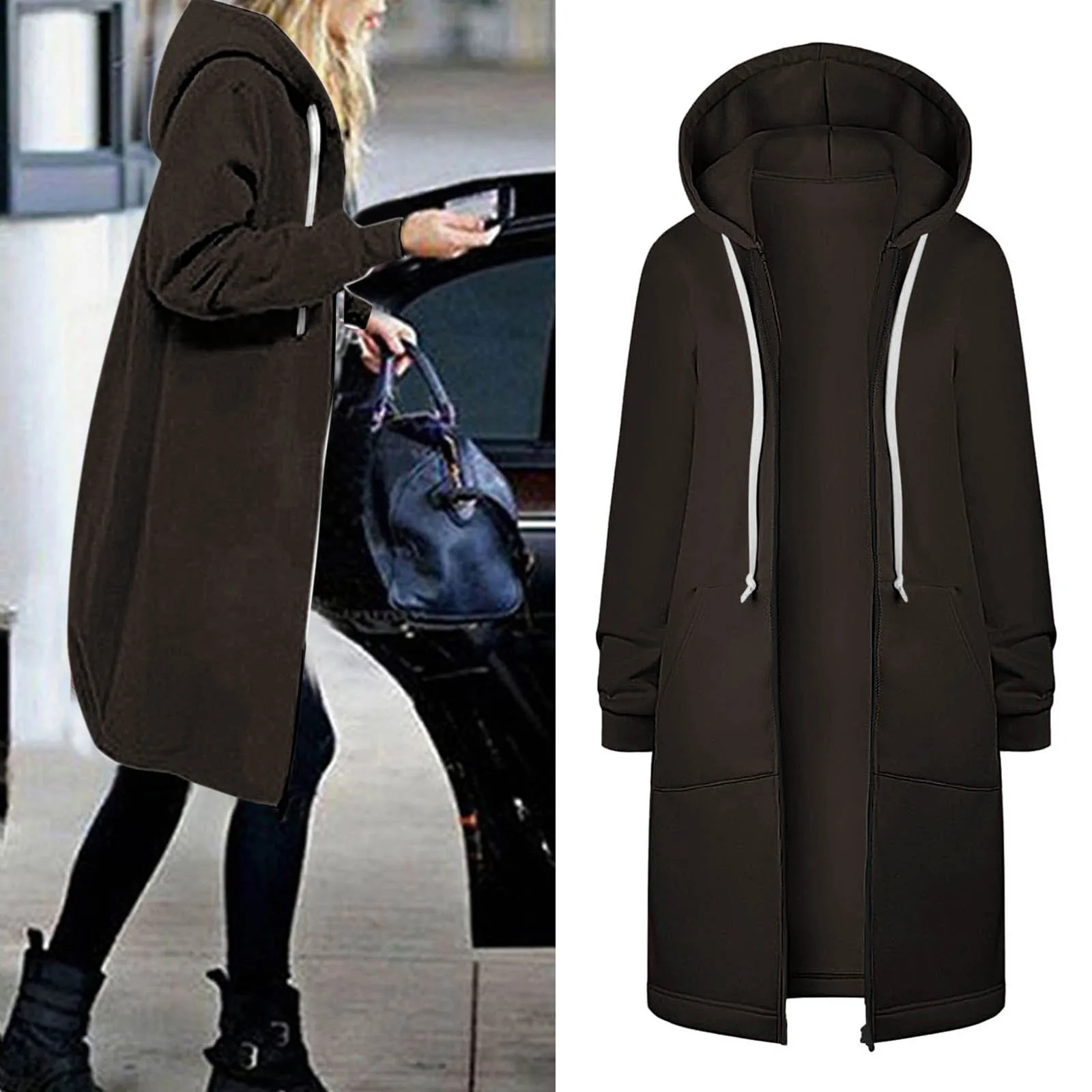 Womens Hoodies Coat Fall Winter Warm Pockets Drawstring Zipper Open Thin Hooded Winter Warm Coats Loose Coat Basic Jackets
Womens Hoodies Coat Fall Winter Warm Pockets Drawstring Zipper Open Thin Hooded Winter Warm Coats Loose Coat Basic Jackets