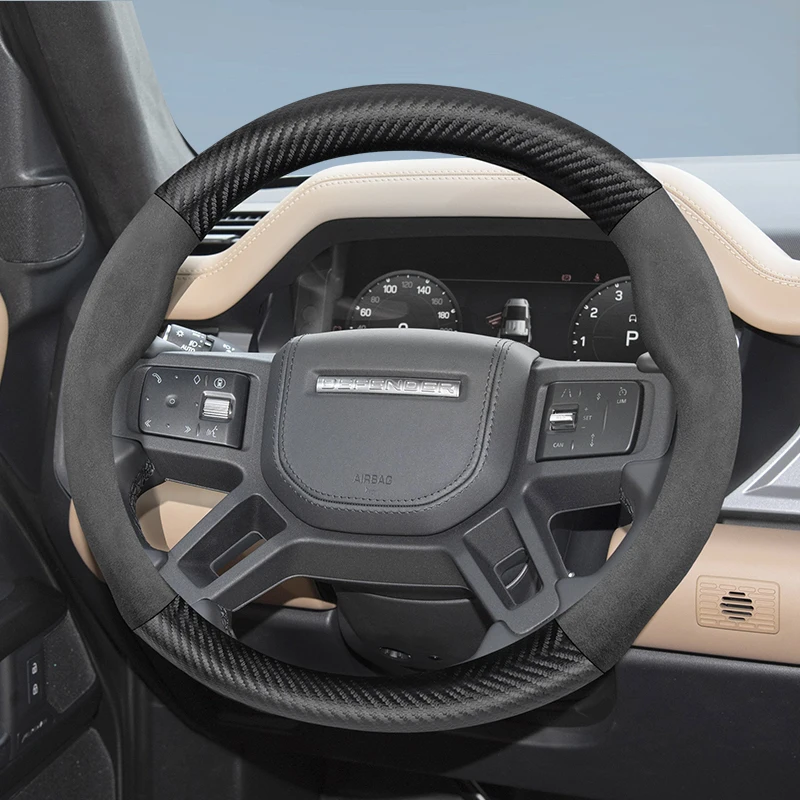 For Landrover Suede Carbon Fiber Steering Wheel Cover Fit Range Rover Sport Discovery Defender Velar Evoque Freelander
For Landrover Suede Carbon Fiber Steering Wheel Cover Fit Range Rover Sport Discovery Defender Velar Evoque Freelander