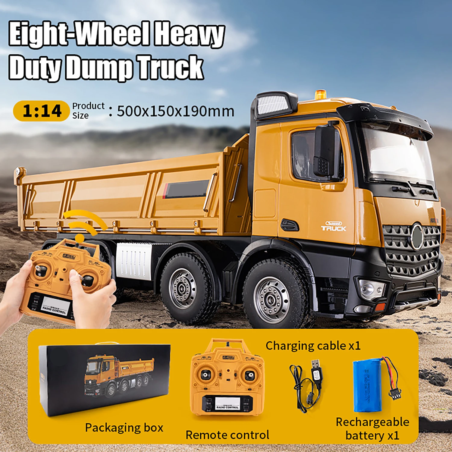 Large Remote-Controlled Dump Truck 8-Wheel 12 Channel high Load Truck Model 1:14 Large Body 20 inch Adult RC Vehicle Model
Large Remote-Controlled Dump Truck 8-Wheel 12 Channel high Load Truck Model 1:14 Large Body 20 inch Adult RC Vehicle Model