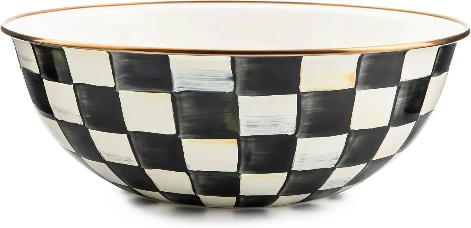 Enamel Everyday Bowl, Serving Bowl for Entertaining, Extra-Large, Black-and-White Courtly Check, Set of 1
Enamel Everyday Bowl, Serving Bowl for Entertaining, Extra-Large, Black-and-White Courtly Check, Set of 1