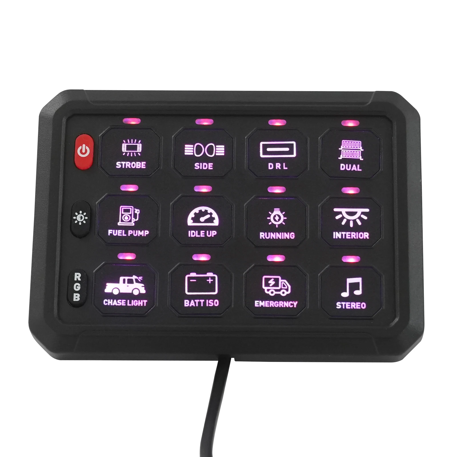 8/12 Gang RGB Switch Panel with App Control, 12V-24V 8/12 Gang Switch Panel, Switch Panel with Adjustable Brightness for Car
8/12 Gang RGB Switch Panel with App Control, 12V-24V 8/12 Gang Switch Panel, Switch Panel with Adjustable Brightness for Car