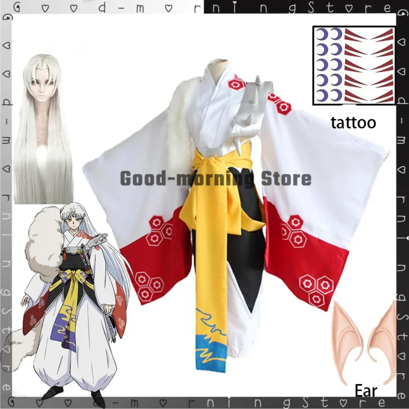 Костюм для косплея аниме InuYasha Sesshomaru Серебряный парик sJapanese кимоно для женщин и мужчин
Костюм для косплея аниме InuYasha Sesshomaru Серебряный парик sJapanese кимоно для женщин и мужчин