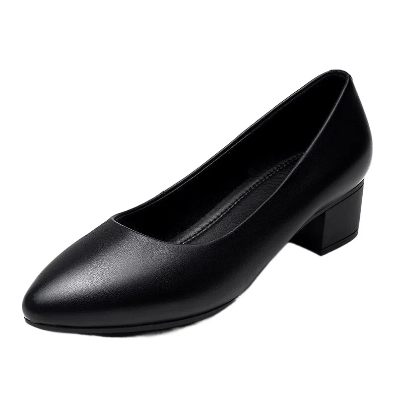 2026 Women's Low-Heel Pumps Black Genuine Leather Formal Shoes Slip-On Commuter Comfortable Mid-Heel
2026 Women's Low-Heel Pumps Black Genuine Leather Formal Shoes Slip-On Commuter Comfortable Mid-Heel