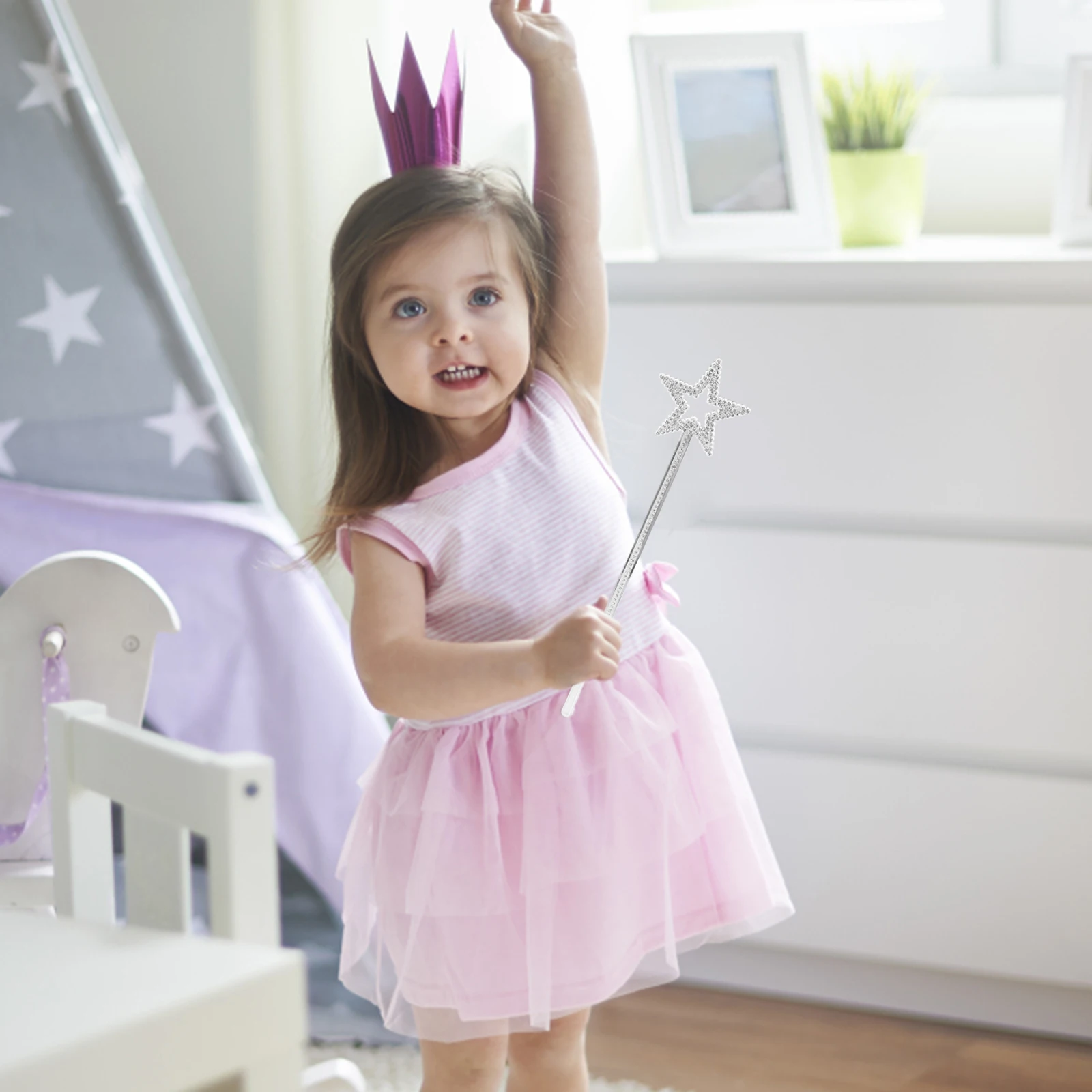 2Pcs Silver Plated Star Wand Crown Wand Kids Party Costume Props Colorful Stars Wedding Wizard
2Pcs Silver Plated Star Wand Crown Wand Kids Party Costume Props Colorful Stars Wedding Wizard