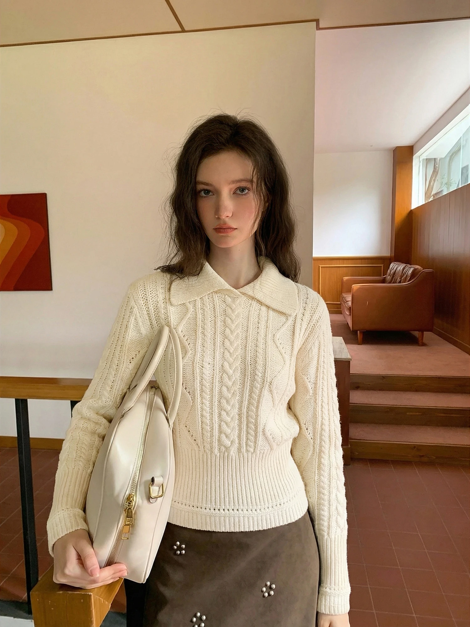 Женский белый вязаный свитер Crsu: новинка весна-осень, приталенный, стройнящий топ с цветочным узором, повседневный, с длинными рукавами
Женский белый вязаный свитер Crsu: новинка весна-осень, приталенный, стройнящий топ с цветочным узором, повседневный, с длинными рукавами