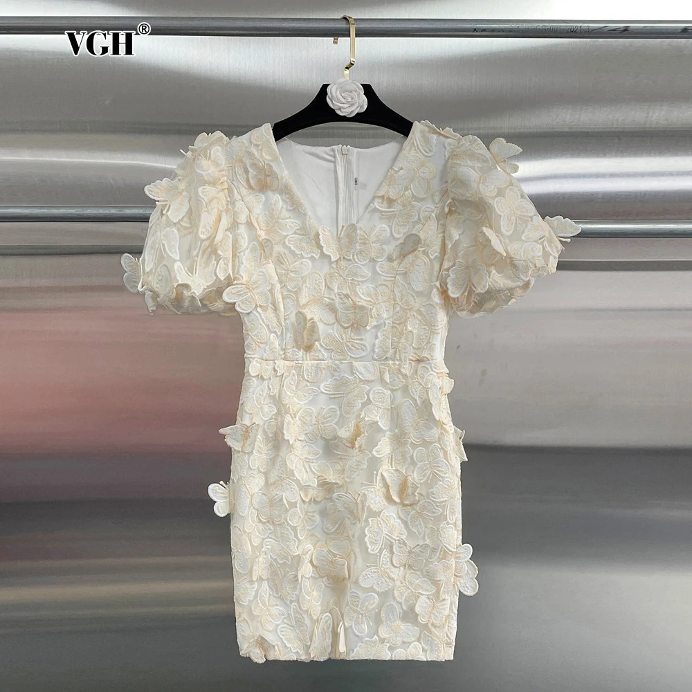 VGH New Patchwork 3D Decoration Party Dresses for Women V Neck Puff Sleeve High Waist Spliced Zipper Short Dress Female Clothing
VGH New Patchwork 3D Decoration Party Dresses for Women V Neck Puff Sleeve High Waist Spliced Zipper Short Dress Female Clothing