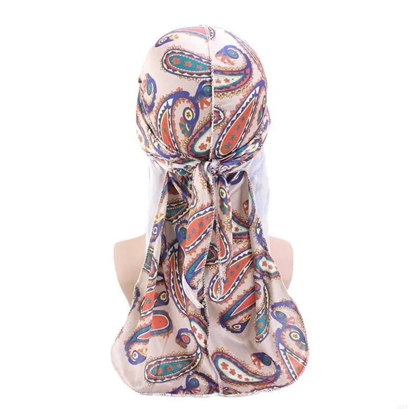 Exquisite Unisex Printed Silk Durag Doo Rag Pirate Hat Soft Polyester Headscarf with Long Tail Turban for Head Wrap
Exquisite Unisex Printed Silk Durag Doo Rag Pirate Hat Soft Polyester Headscarf with Long Tail Turban for Head Wrap