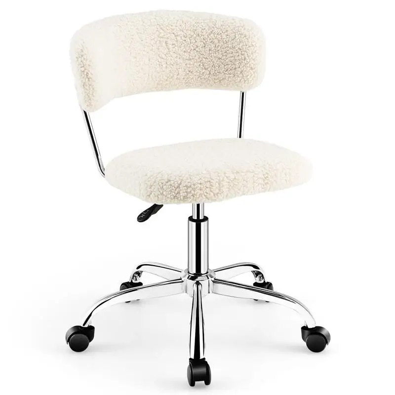 Computer Desk Chair Adjustable Sherpa Office Chair Swivel Vanity Chair-White
Computer Desk Chair Adjustable Sherpa Office Chair Swivel Vanity Chair-White