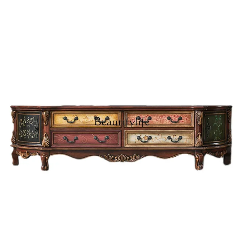 FG28European painted TV cabinet living room American country solid wood TV cabinet
FG28European painted TV cabinet living room American country solid wood TV cabinet