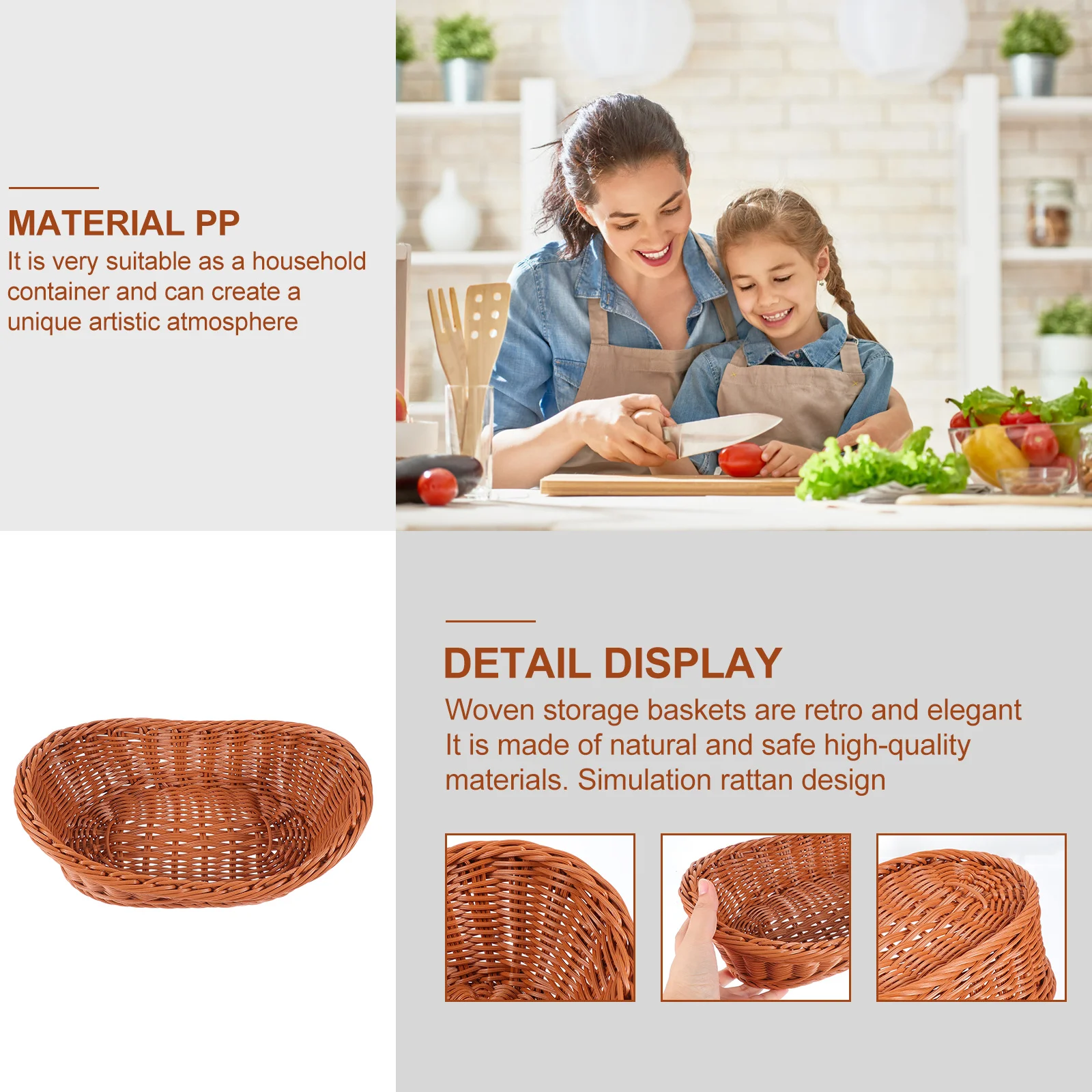 1Pcs Woven Rattan Basket Safe Kitchen Food Holder Multipurpose Decorative Household Organizer Woven Food Basket
1Pcs Woven Rattan Basket Safe Kitchen Food Holder Multipurpose Decorative Household Organizer Woven Food Basket