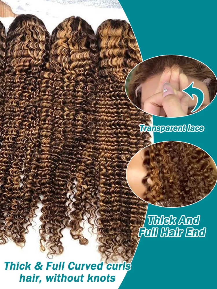 4/27 Deep Wave Highlight Colored Human Hair Wig 250 Density Malaysia 13x4 Lace Frontal Pre Plucked For Women
4/27 Deep Wave Highlight Colored Human Hair Wig 250 Density Malaysia 13x4 Lace Frontal Pre Plucked For Women