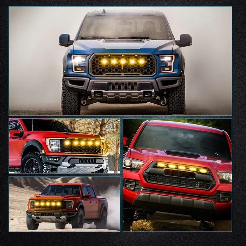 12LED Car Front Grille Light Smoked Amber Grill Light Raptor Style Day Light Replacment For Pickup Off-road SUV Ford Toyota
12LED Car Front Grille Light Smoked Amber Grill Light Raptor Style Day Light Replacment For Pickup Off-road SUV Ford Toyota