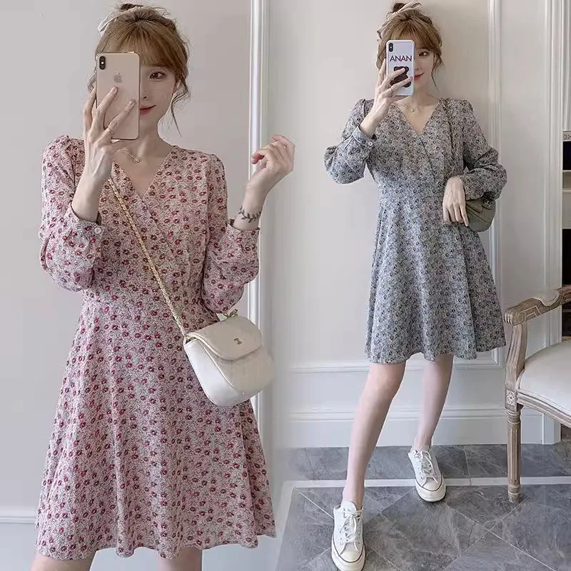 Elegant High Waist Floral Print Long Sleeve Short Dress Spring Autumn Winter Chiffon New Style Sister Goddess Slimming Skirt
Elegant High Waist Floral Print Long Sleeve Short Dress Spring Autumn Winter Chiffon New Style Sister Goddess Slimming Skirt