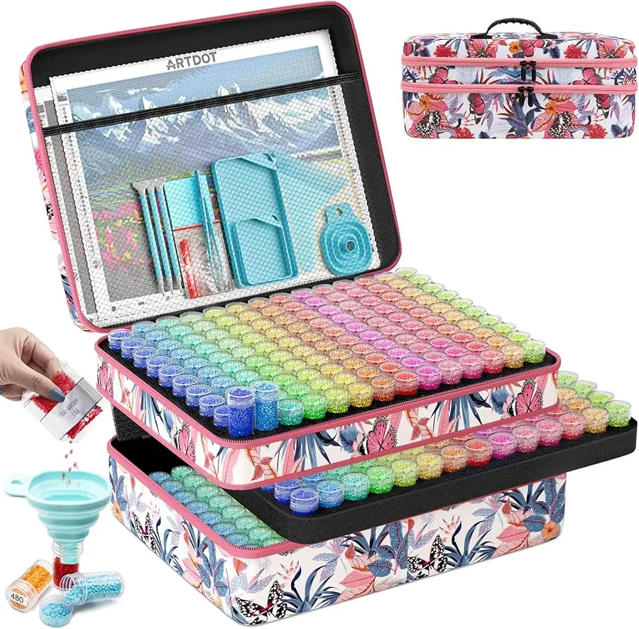 420 Slots Storage Container for Diamond Art Kits for Adults,Portable Bead Storage Boxes for Diamond Painting Accessories and Too
420 Slots Storage Container for Diamond Art Kits for Adults,Portable Bead Storage Boxes for Diamond Painting Accessories and Too