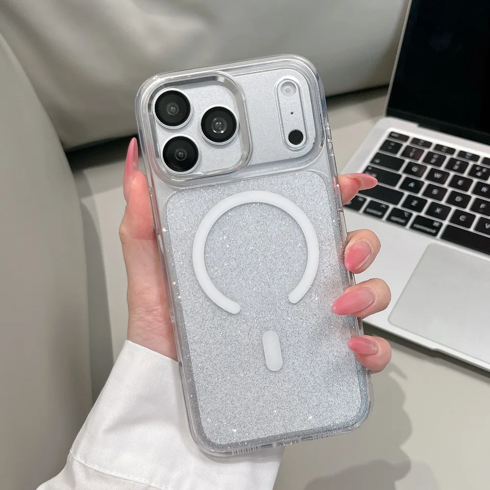 For iPhone 17 Pro Max Case Transparent Glitter Acrylic Metal Frame Magnetic Precise Cutout New Premium Cover with iphone 16 15
For iPhone 17 Pro Max Case Transparent Glitter Acrylic Metal Frame Magnetic Precise Cutout New Premium Cover with iphone 16 15