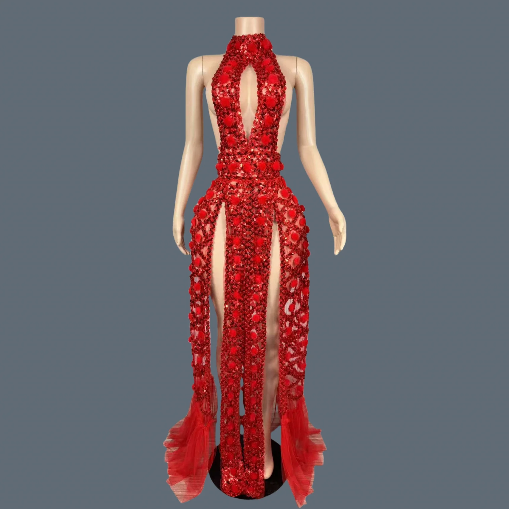 Nightclub Stage Performance Showgirl Wear Sexy Women gig Outfit Gauze Long Dress See Through Mesh Party Photo Shoot Wear Hongmao
Nightclub Stage Performance Showgirl Wear Sexy Women gig Outfit Gauze Long Dress See Through Mesh Party Photo Shoot Wear Hongmao
