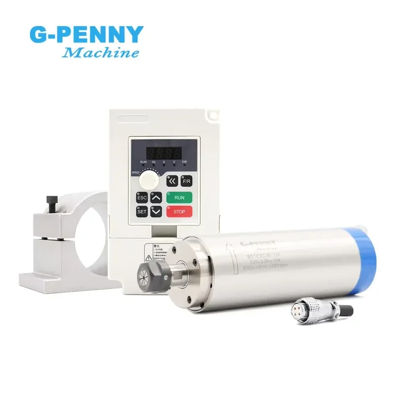 G-Penny 2.2KW ER20 D80 Water Cooled Spindle Motor 4pcs Bearings with 2.2kw QL Inverter VFD and 80mm Bracket
G-Penny 2.2KW ER20 D80 Water Cooled Spindle Motor 4pcs Bearings with 2.2kw QL Inverter VFD and 80mm Bracket