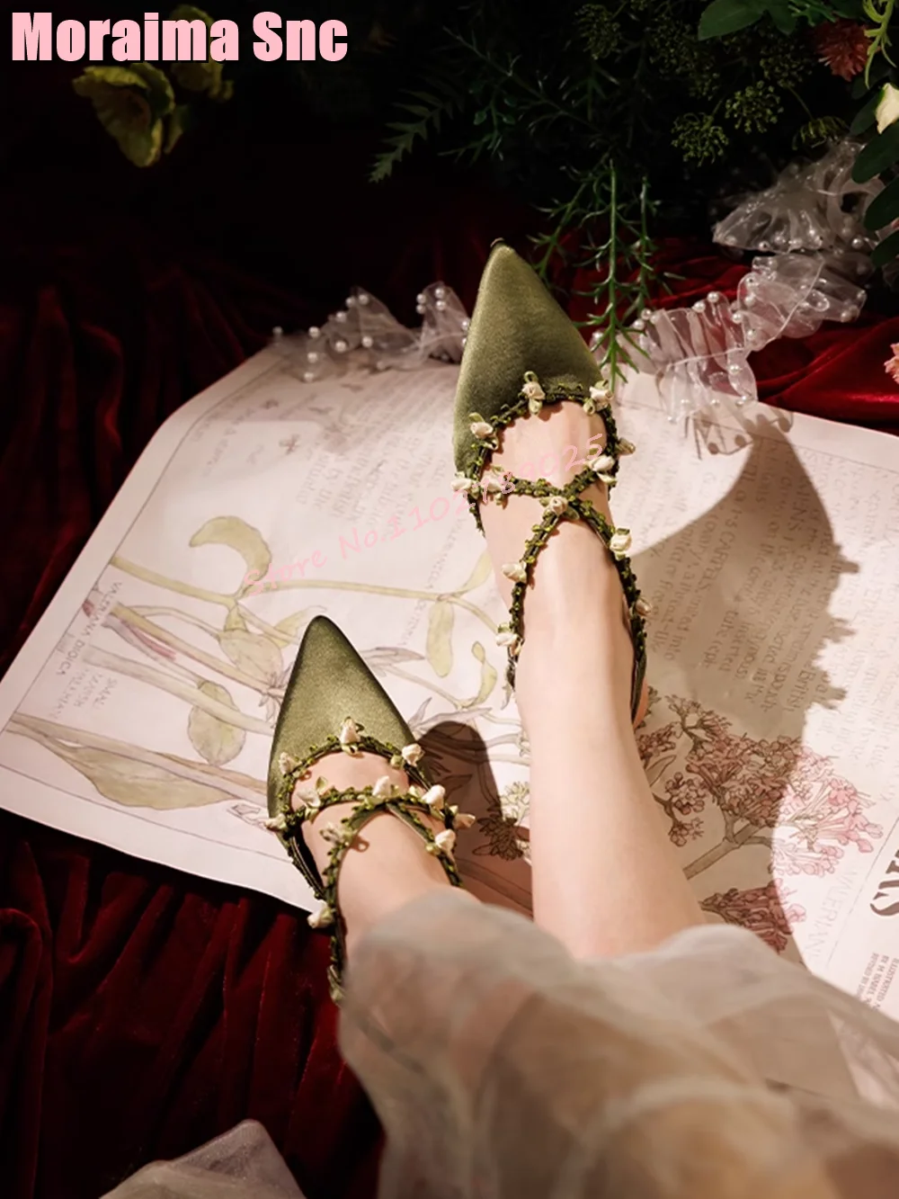 Pointed Toe Satin Flower Decor Sandals Cross Strap Stiletto Mid Heel Back Strap Green Sexy Elegant Women's Shoes Summer 2024 New
Pointed Toe Satin Flower Decor Sandals Cross Strap Stiletto Mid Heel Back Strap Green Sexy Elegant Women's Shoes Summer 2024 New