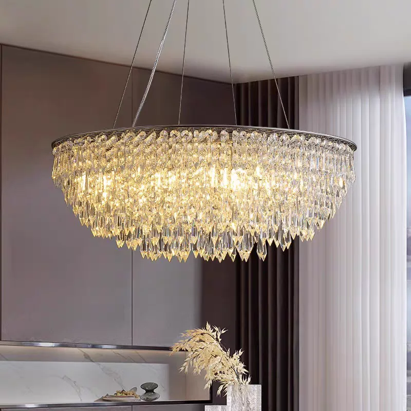 New luxury silver crystal chandelier, LED creative fashionable stainless steel chandelier, home decor lighting fixtures YX061RP
New luxury silver crystal chandelier, LED creative fashionable stainless steel chandelier, home decor lighting fixtures YX061RP