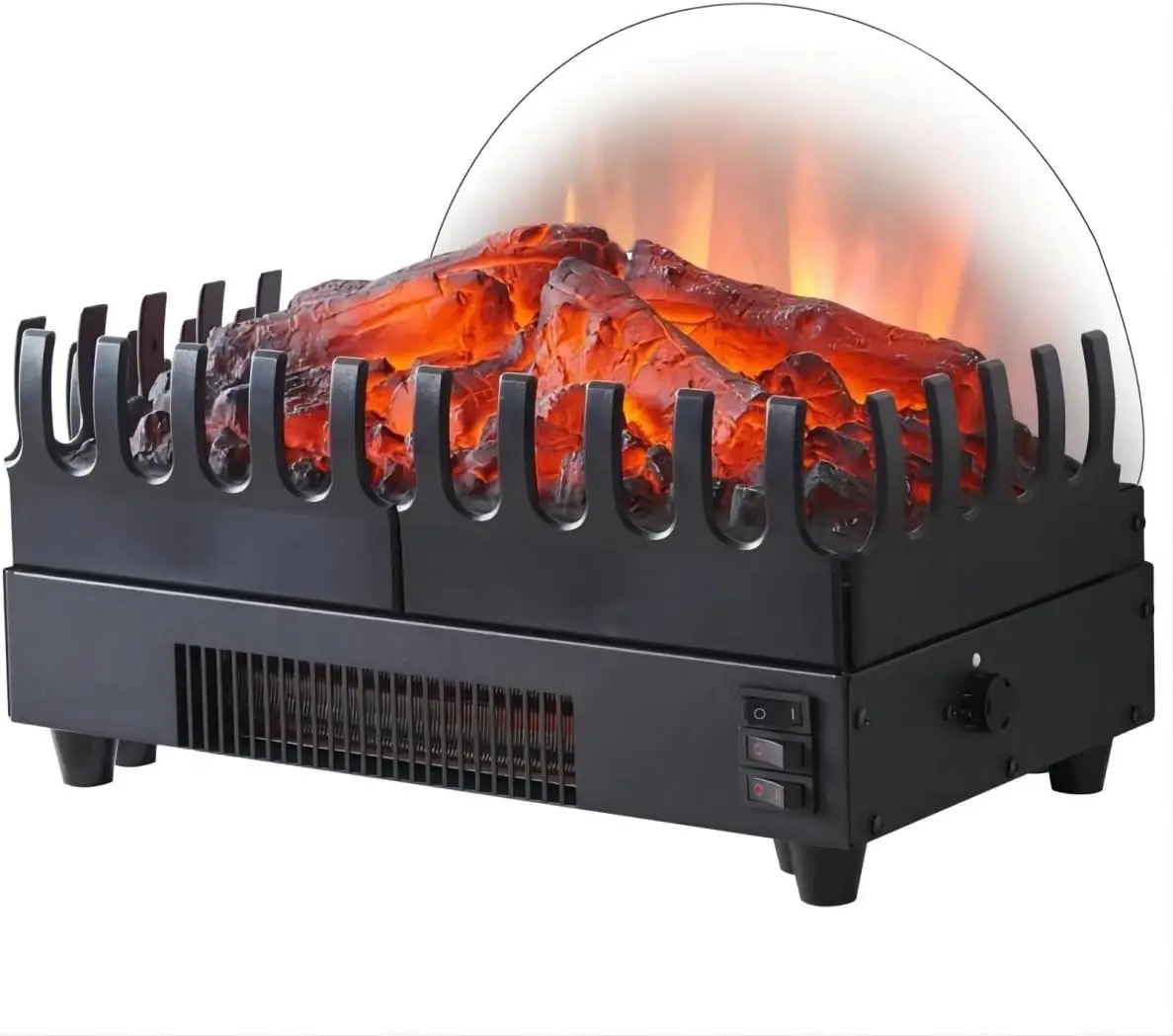 Indoor Electric Fireplace Heater, Black, with Realistic Ember Bed, Thermostat, 750/1500W
Indoor Electric Fireplace Heater, Black, with Realistic Ember Bed, Thermostat, 750/1500W