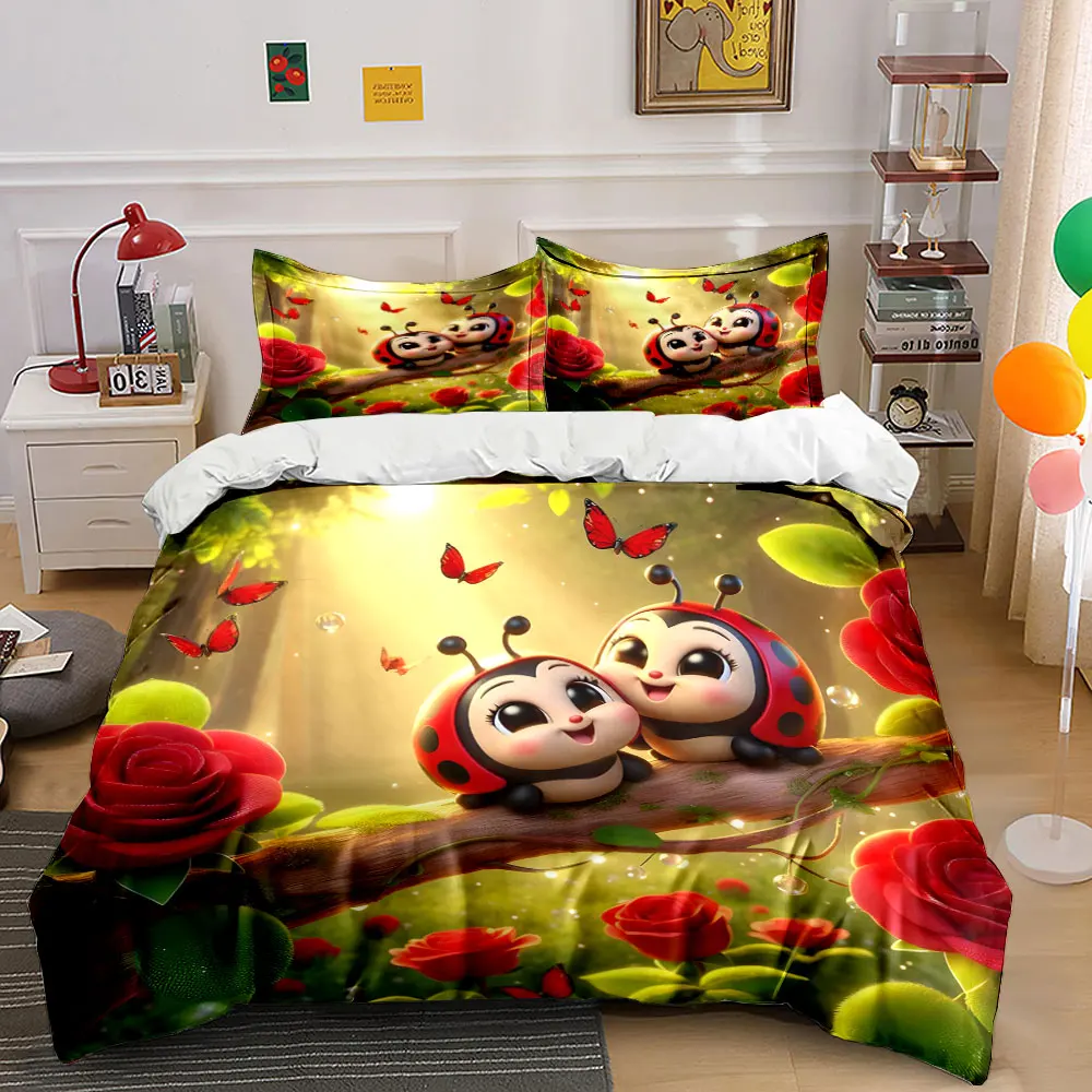Ladybug-Themed Decorative Set for Home Exquisite three-piece bedding set gift for kids and adults
Ladybug-Themed Decorative Set for Home Exquisite three-piece bedding set gift for kids and adults