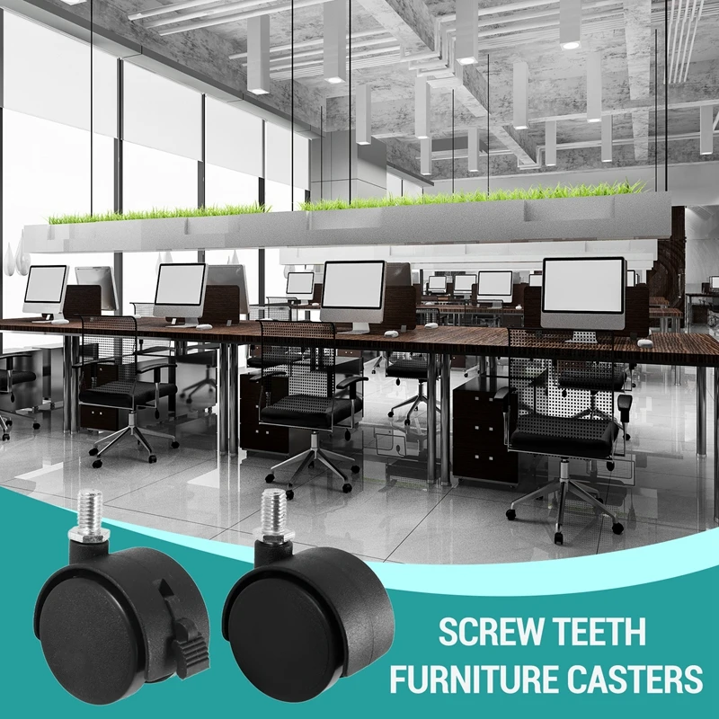 Набор из 4 вращающихся на винтах колесиков — 2 с функцией блокировки
Набор из 4 вращающихся на винтах колесиков — 2 с функцией блокировки