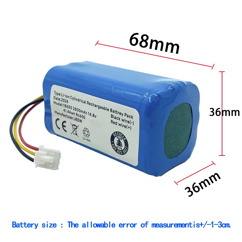 14.8V 3500mAh battery for E30B C30B liectroux, for Prosenic 800T, 830p, 820p, 820T, 820S 14.4V lithium-ion vacuum cleaner
14.8V 3500mAh battery for E30B C30B liectroux, for Prosenic 800T, 830p, 820p, 820T, 820S 14.4V lithium-ion vacuum cleaner