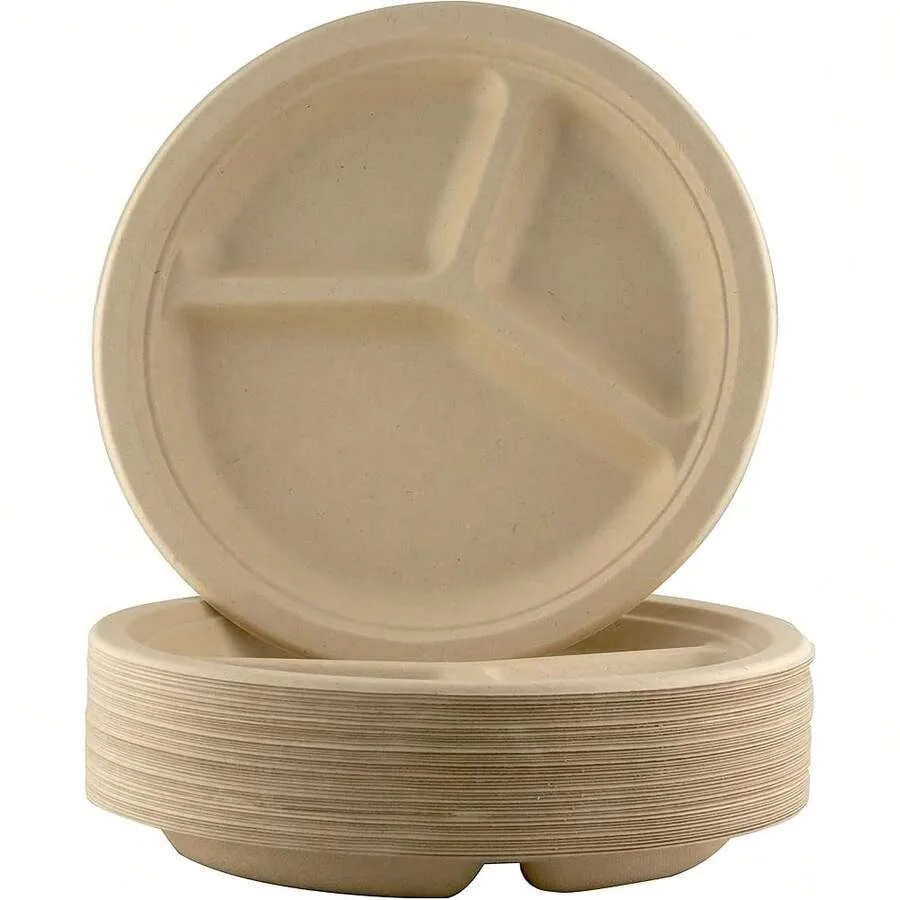 Restaurant-Grade, 10 Inch 3-Compartment Plates. Bulk 25 Pk. Great For Lunch, Dinner Parties. Disposable, Compostable Wheatstraw
Restaurant-Grade, 10 Inch 3-Compartment Plates. Bulk 25 Pk. Great For Lunch, Dinner Parties. Disposable, Compostable Wheatstraw