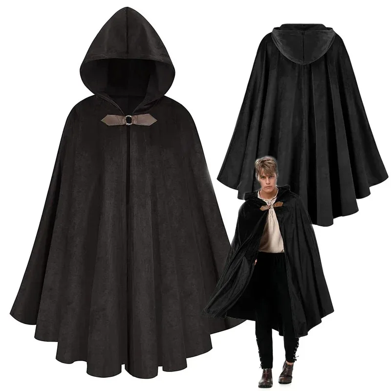 Men's Renaissance Hooded Cape Knight Velvet Cloak Victorian Capelet Medieval Hobbit Halloween Costume
Men's Renaissance Hooded Cape Knight Velvet Cloak Victorian Capelet Medieval Hobbit Halloween Costume