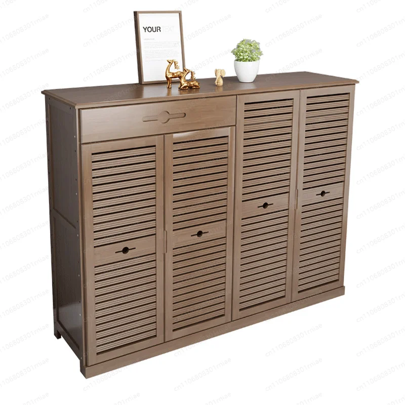 Simple shoe cabinet, modern storage shoe rack at home door, multi-layer economical large-capacity louver solid wood cabinet
Simple shoe cabinet, modern storage shoe rack at home door, multi-layer economical large-capacity louver solid wood cabinet