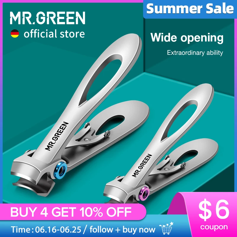 MR.GREEN Nail Clippers Stainless Steel Two Sizes Are Available Manicure Fingernail Cutter Thick Hard Toenail Scissors tools
MR.GREEN Nail Clippers Stainless Steel Two Sizes Are Available Manicure Fingernail Cutter Thick Hard Toenail Scissors tools