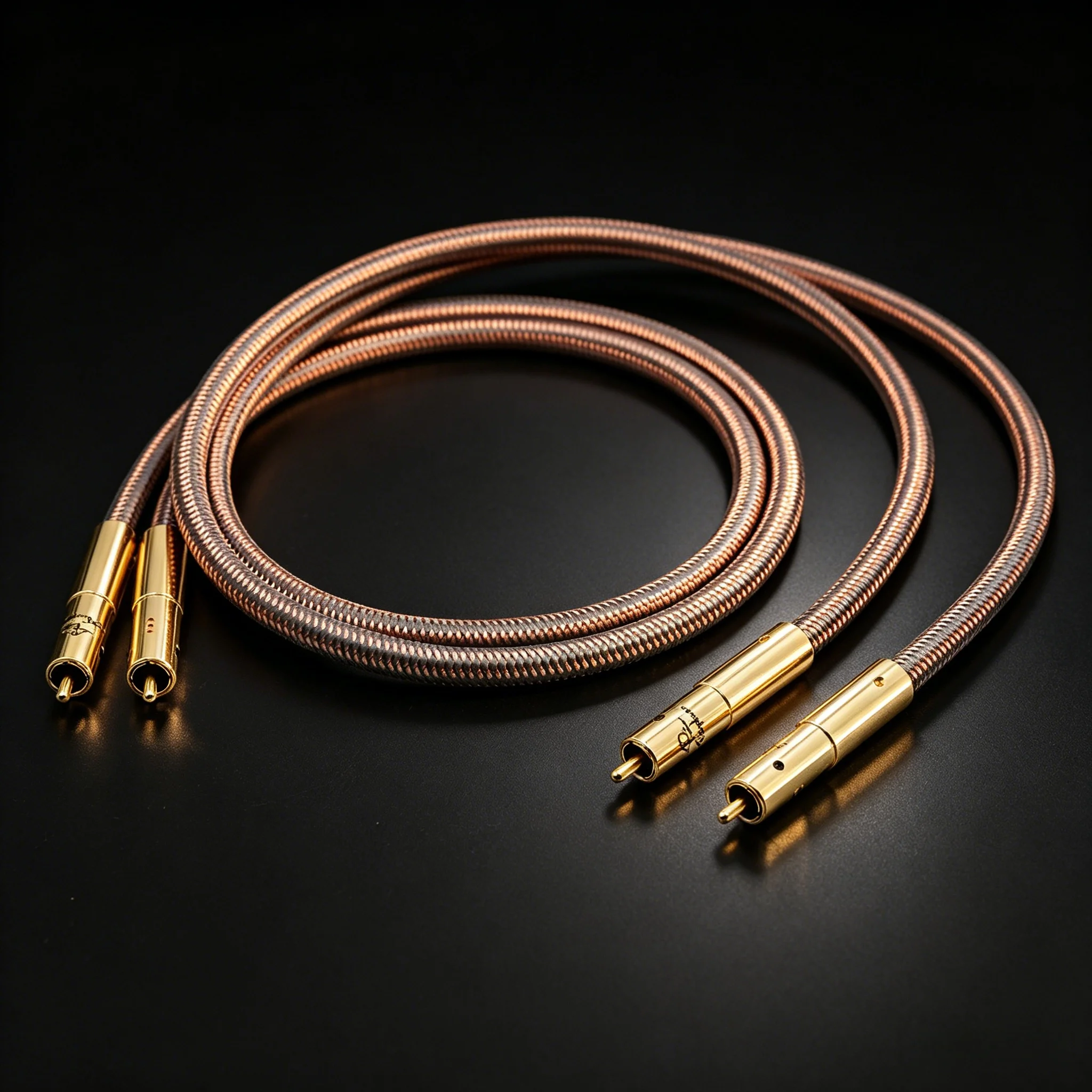 Hi-Fi Audio System Upgrade Parts, Audiocrast OCC Copper RCA Cable with Gold-Plated Connectors & Copper-Tone Braided Sheath
Hi-Fi Audio System Upgrade Parts, Audiocrast OCC Copper RCA Cable with Gold-Plated Connectors & Copper-Tone Braided Sheath